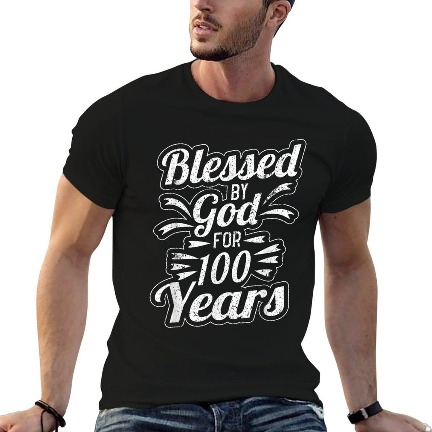Blessed By God for 100 Years 100th Birthday  Affordable Price T-Shirt