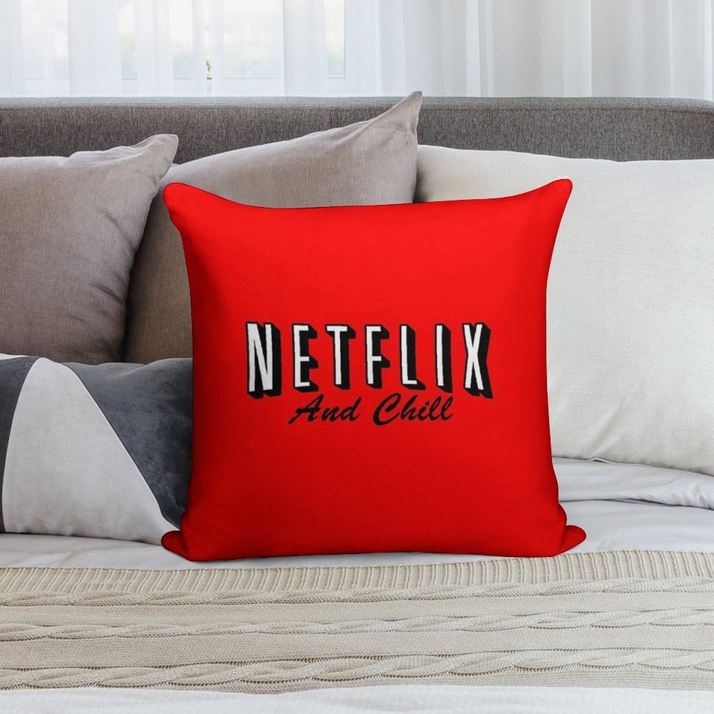 Netflix And Chill Soft Home Decor Throw Pillow