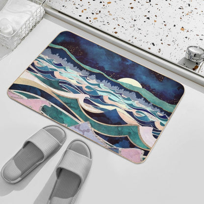 Moonlit Ocean  Repositionable Bath Mat