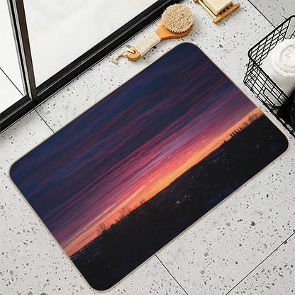 Orange And Purple Sunset  Dirt-Trapping Bath Mat
