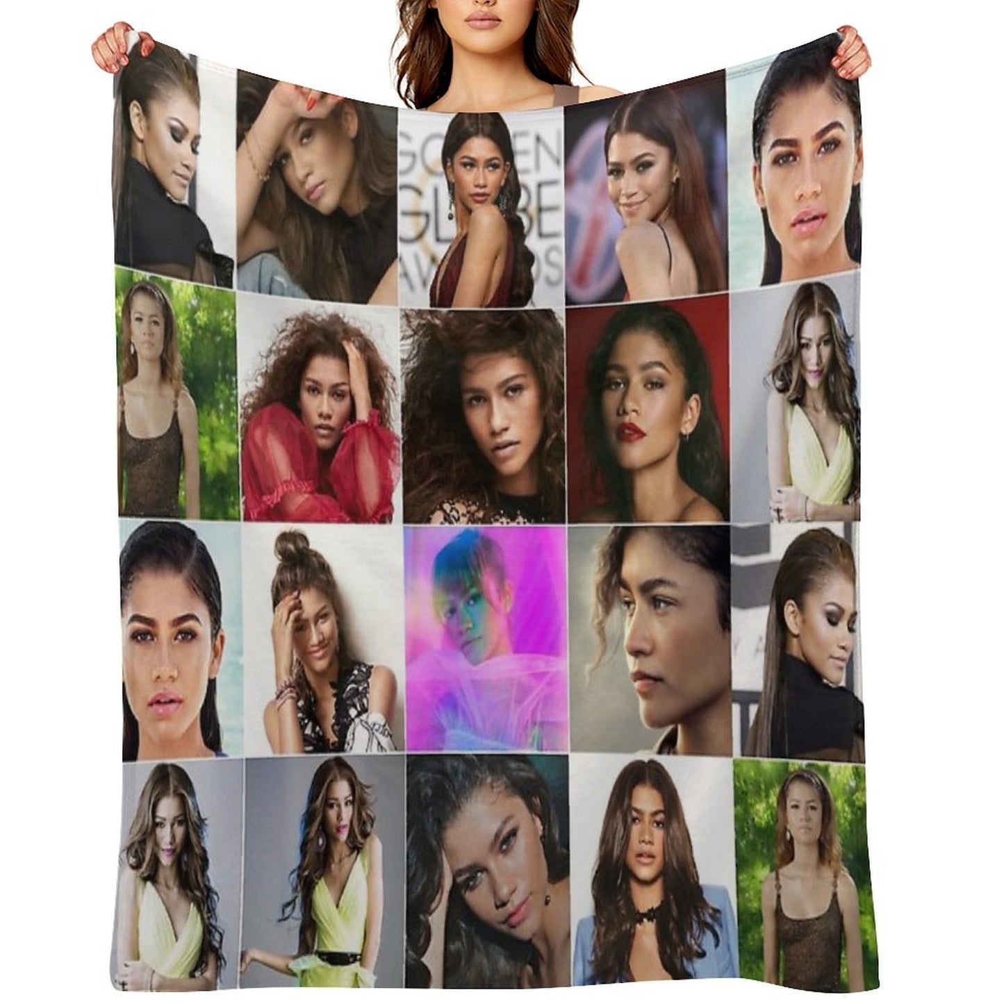 Zendaya Cute Photo Collage Durable Throw Blanket
