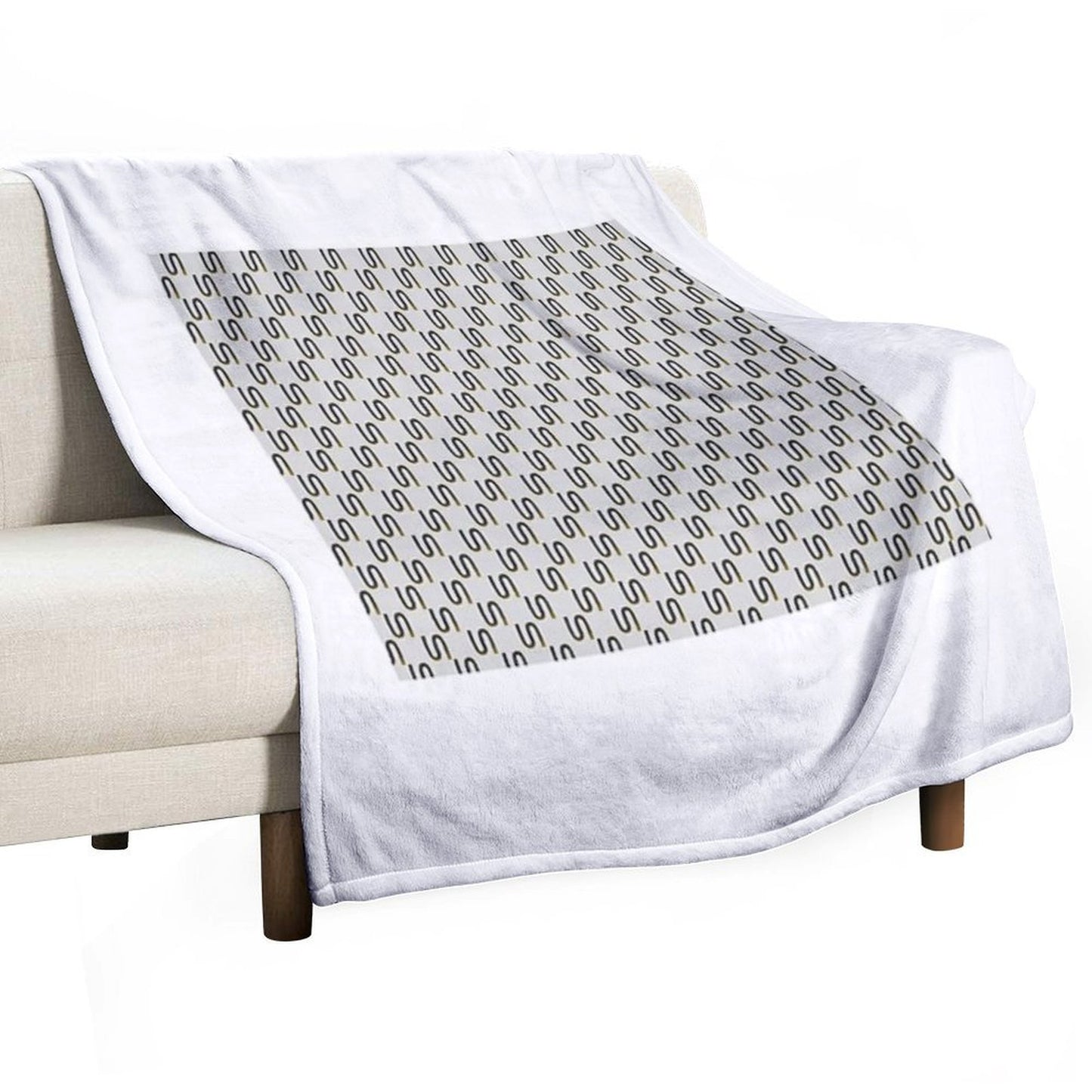 Inverted S Pattern Shrink-resistant Throw Blanket