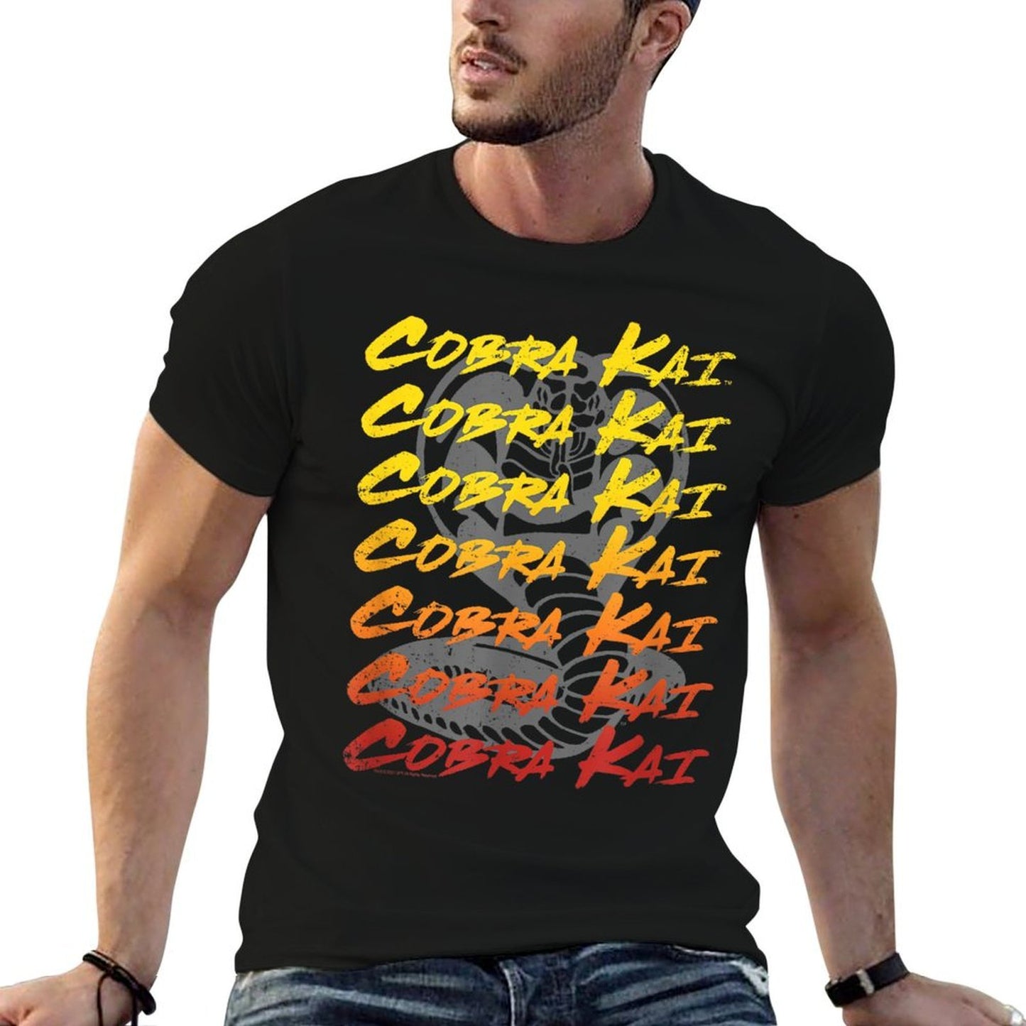 Cobra Kai Repeating Ombre Logo TV Show  Breathable T-Shirt