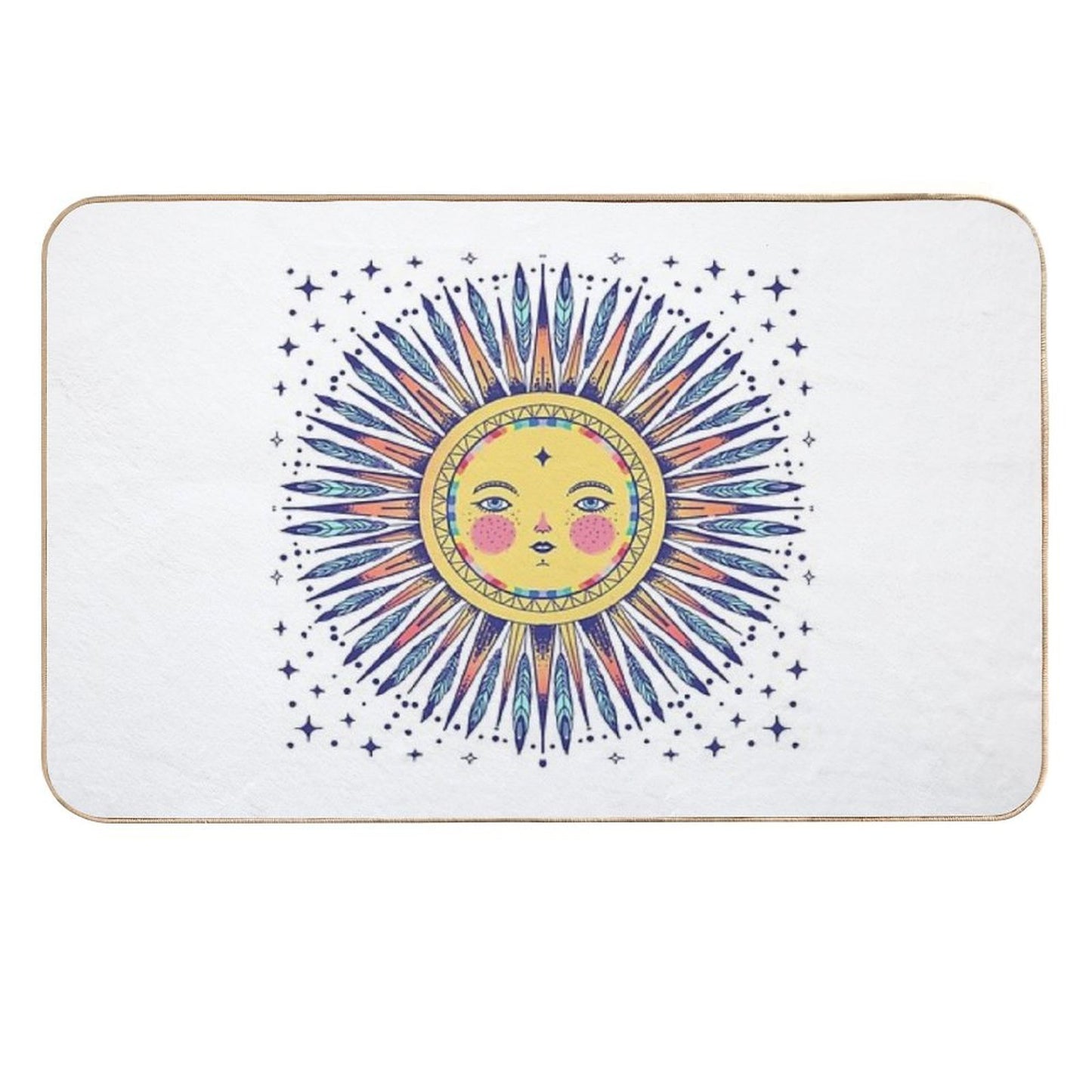 Feathered Sun  Slip-Resistant Bath Mat