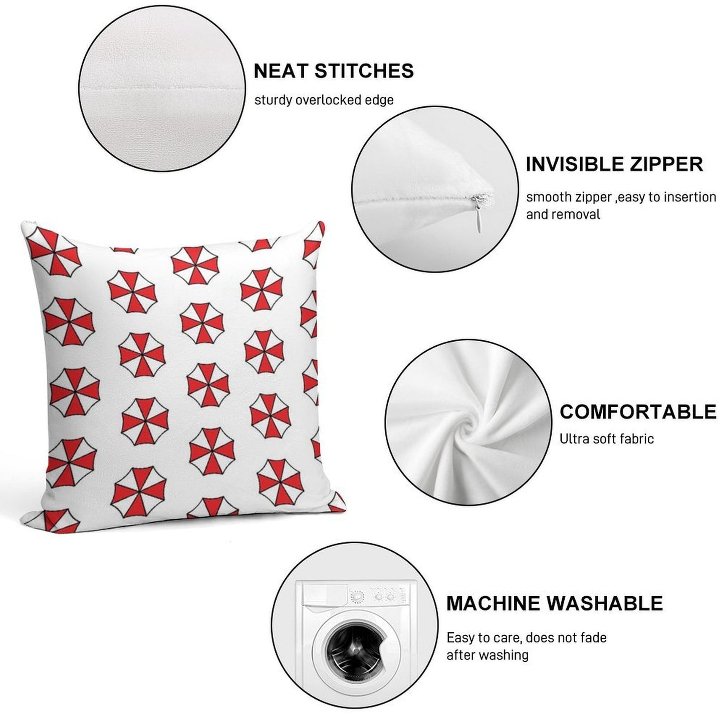 Resident Evil Inspired Umbrella Corporation Products Version 2 Soft Gift Ready Throw Pillow