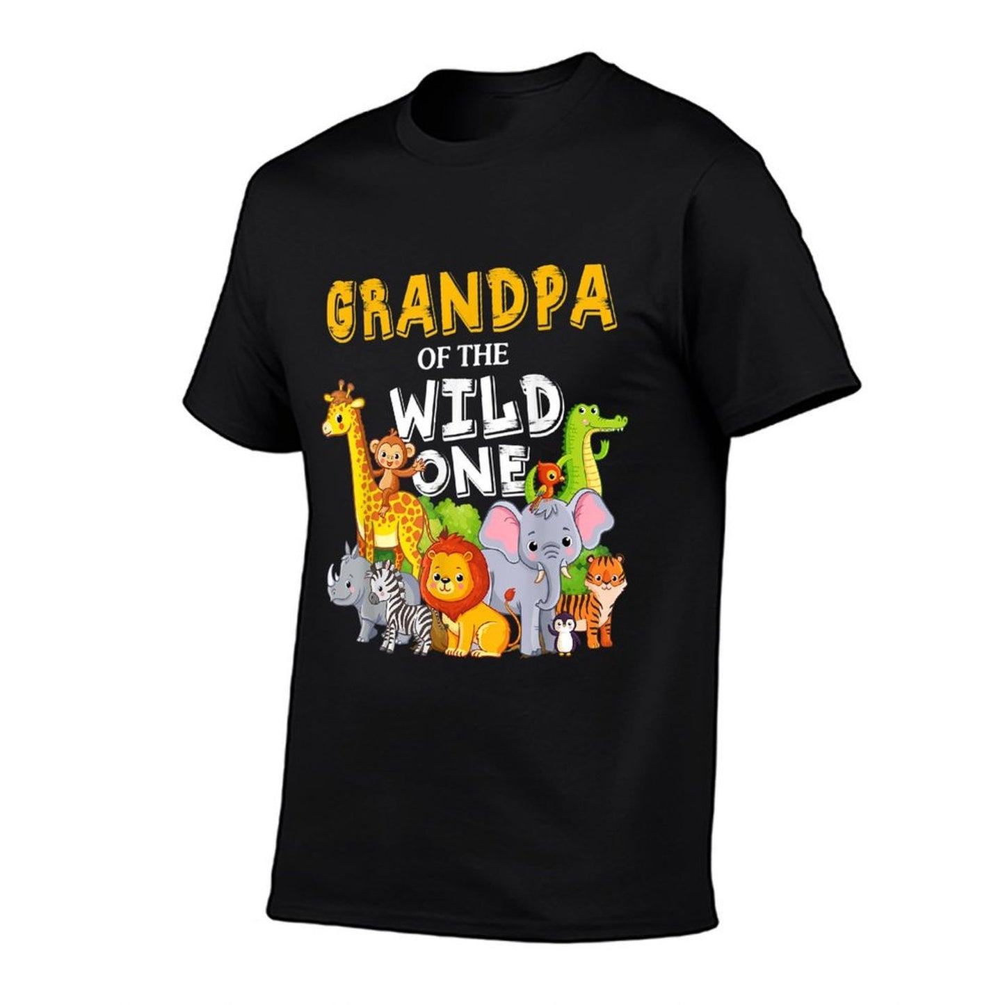 Grandpa of The Wild One Zoo Birthday Safari Jungle Animal  Stretchy T-Shirt
