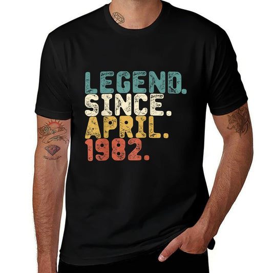 40 Years Old Gifts Legend Since April 1982 40th Birthday  Relaxed-fit T-Shirt