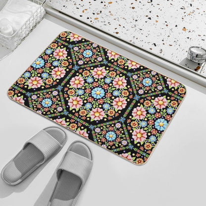Millefiori Floral Flower Crown Durable Bath Mat