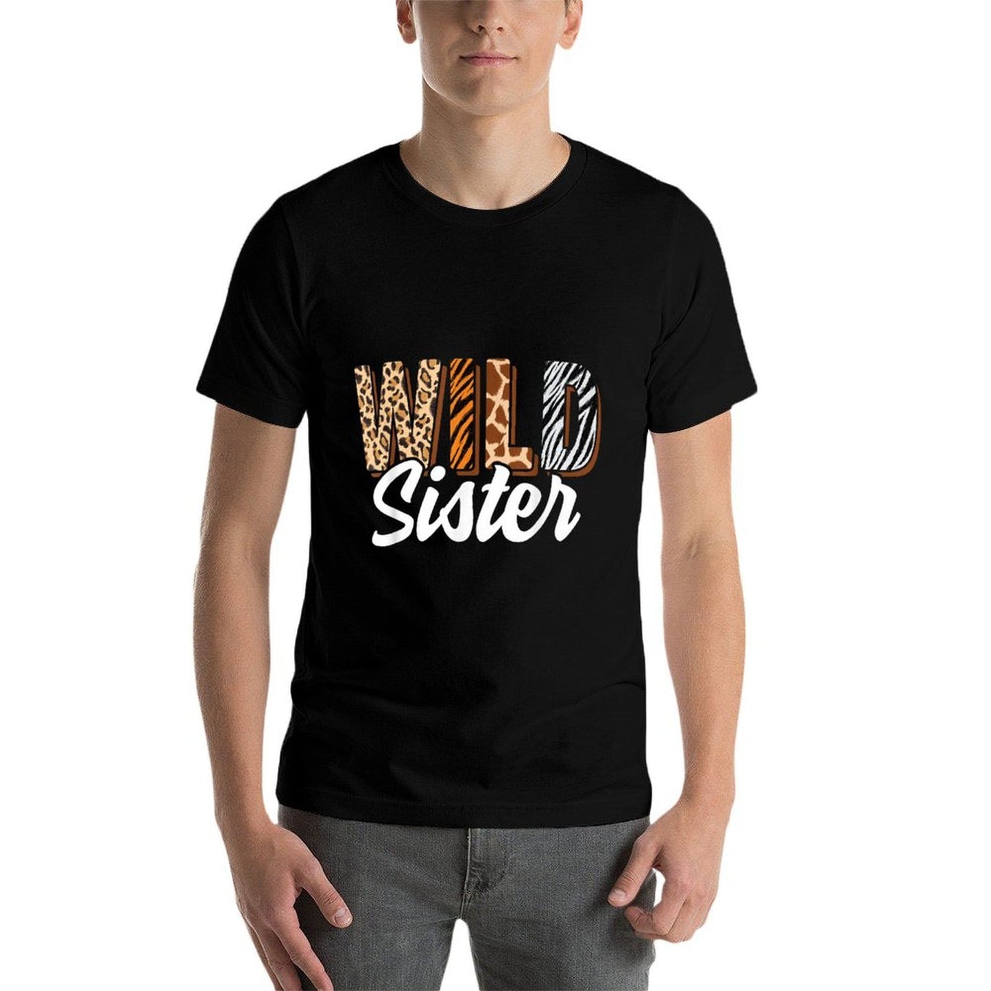 Wild Sister Zoo Born Two Be Wild B-day Safari Jungle Animal  High-quality Stitching T-Shirt