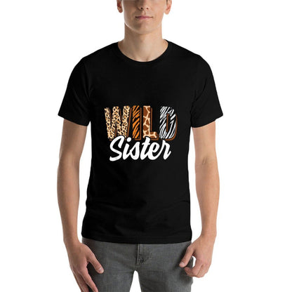 Wild Sister Zoo Born Two Be Wild B-day Safari Jungle Animal  High-quality Stitching T-Shirt