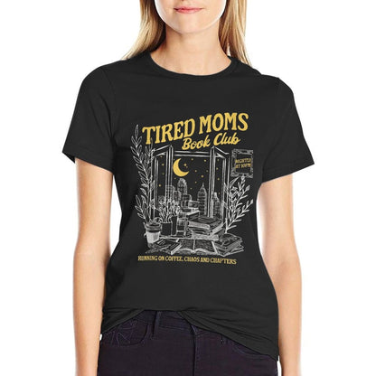 Retro Tired Moms Book Club Bookish Booktrovert Mothers Day  Lightweight T-Shirt