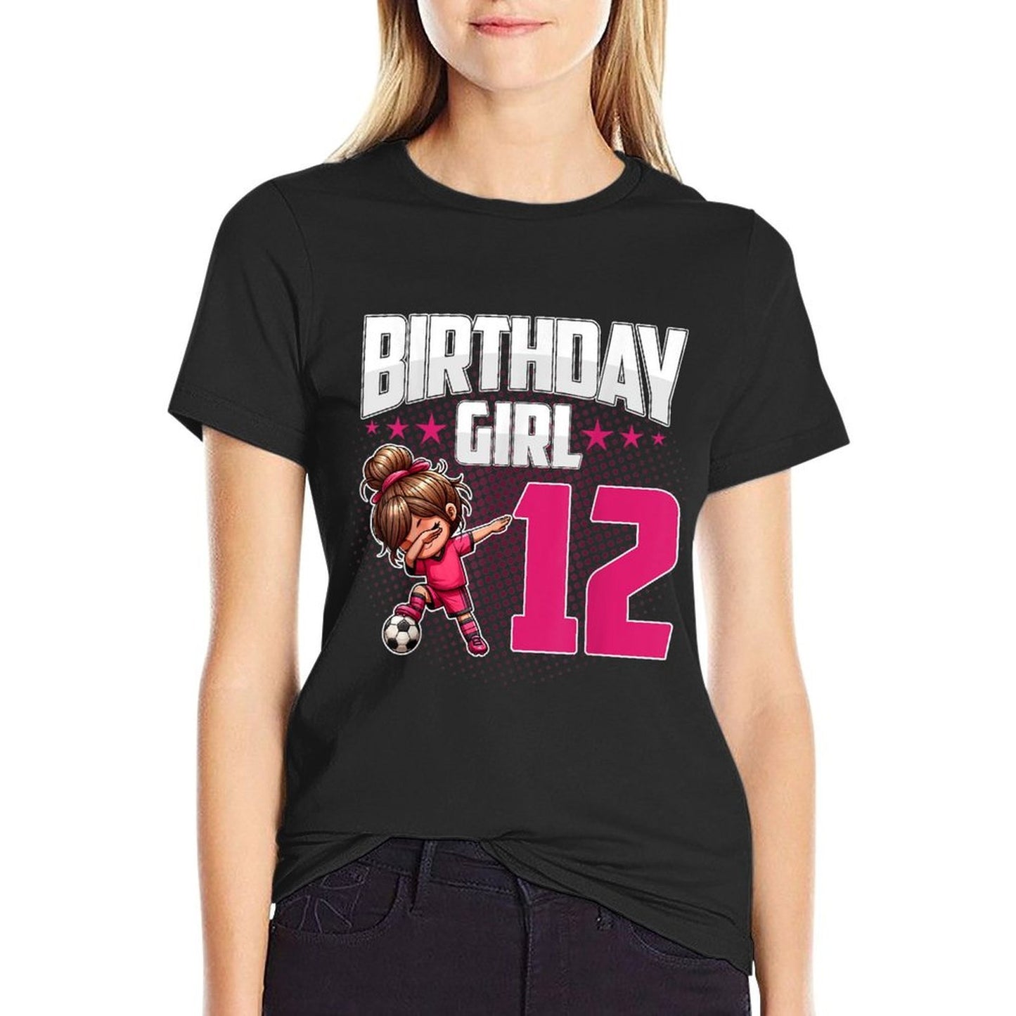 12th Birthday Girl Soccer Dabbing 12 Years Old Girl Birthday  Versatile T-Shirt