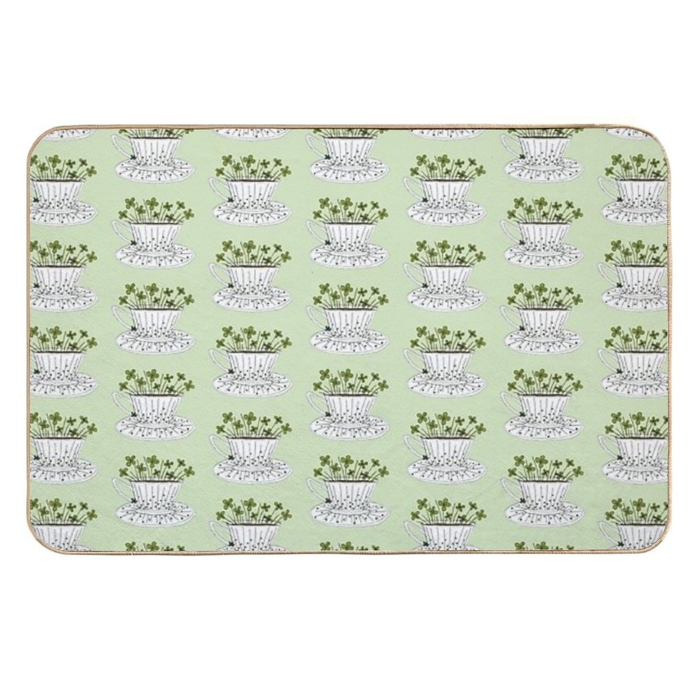Lucky Cup of Clovers  Multi-Purpose Bath Mat