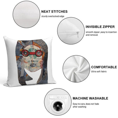 Plastic Bag Portrait, Wanted Superwoman Soft High-Density Material Throw Pillow
