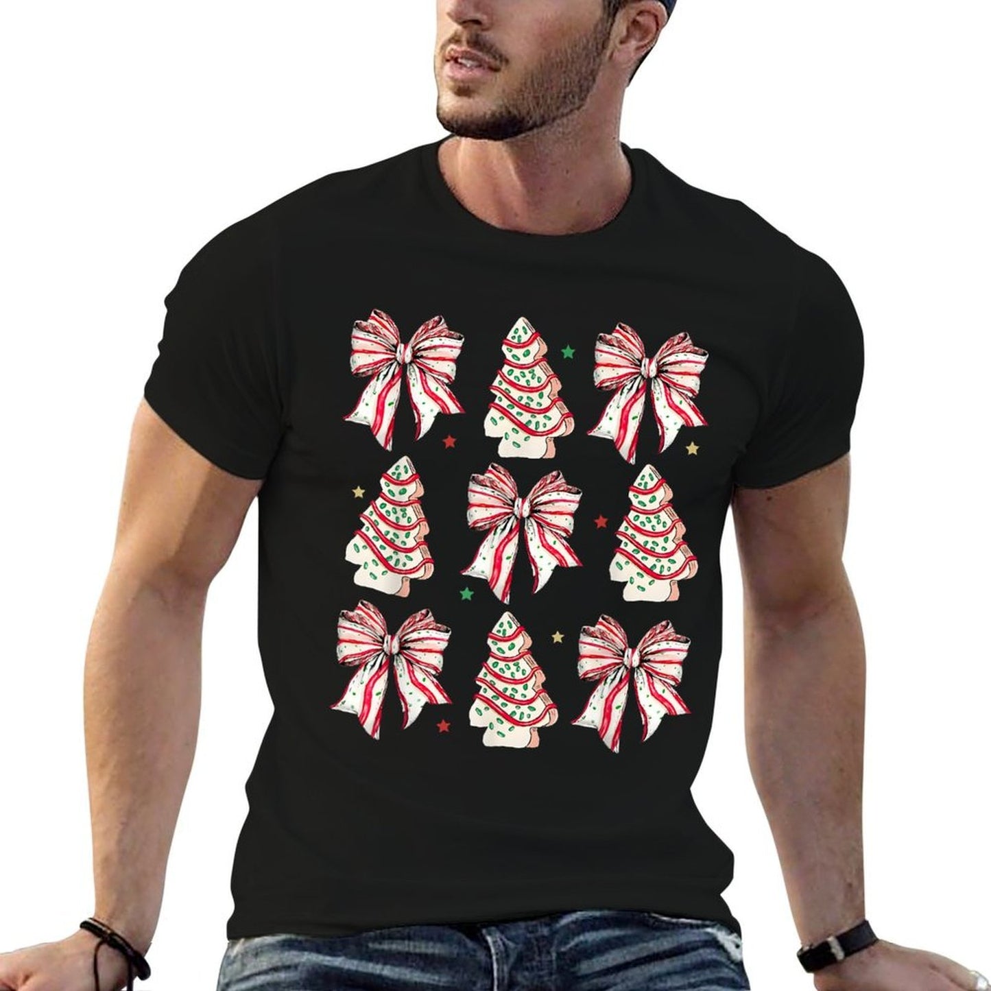 Coquette Bow Christmas Debbie Becky Jen Cake Lovers Girls  Wrinkle-resistant T-Shirt