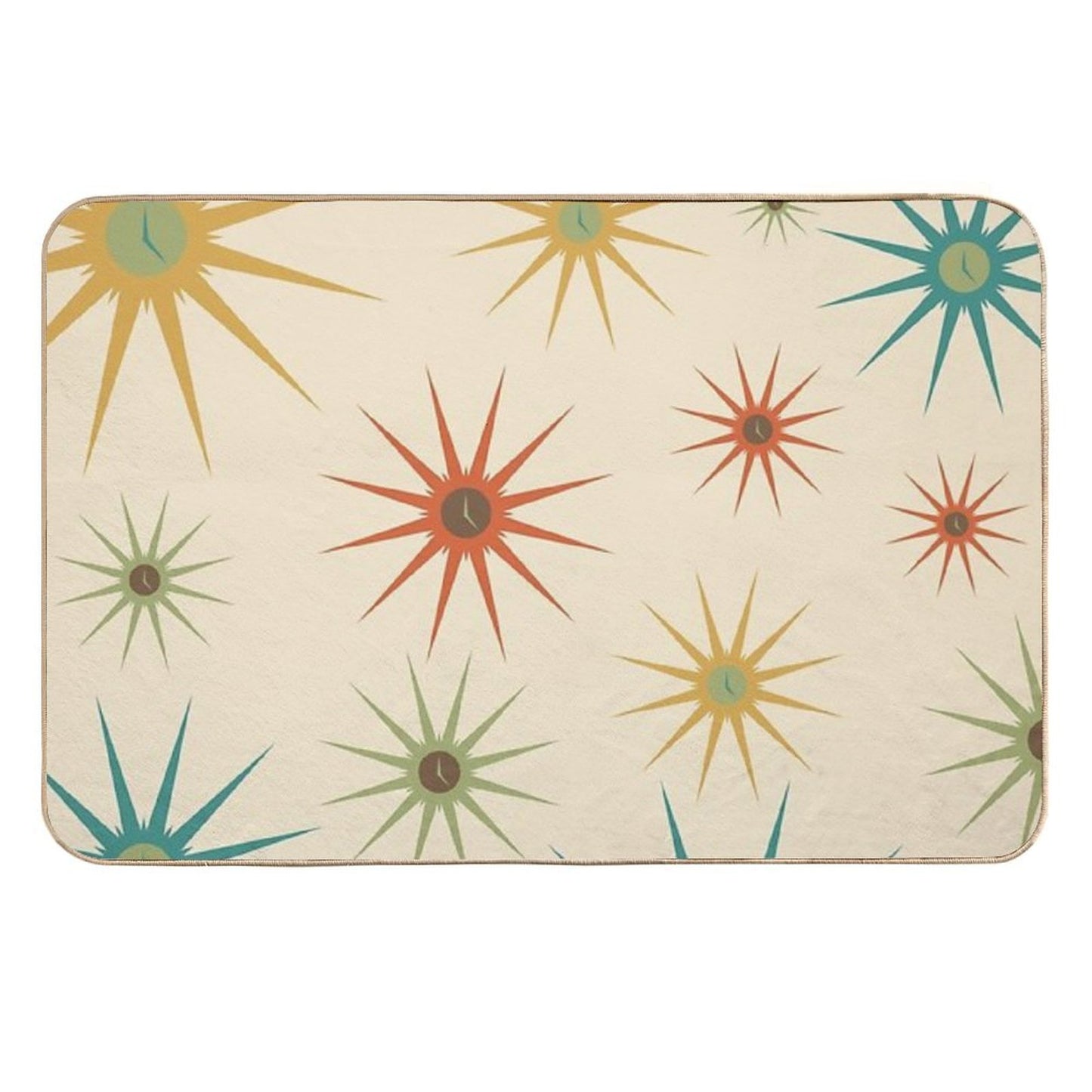Cocktail Hour Retro Starburst Clocks by Bobby West  Dirt-Trapping Bath Mat
