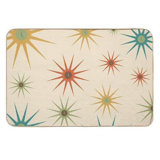 Cocktail Hour Retro Starburst Clocks by Bobby West  Dirt-Trapping Bath Mat