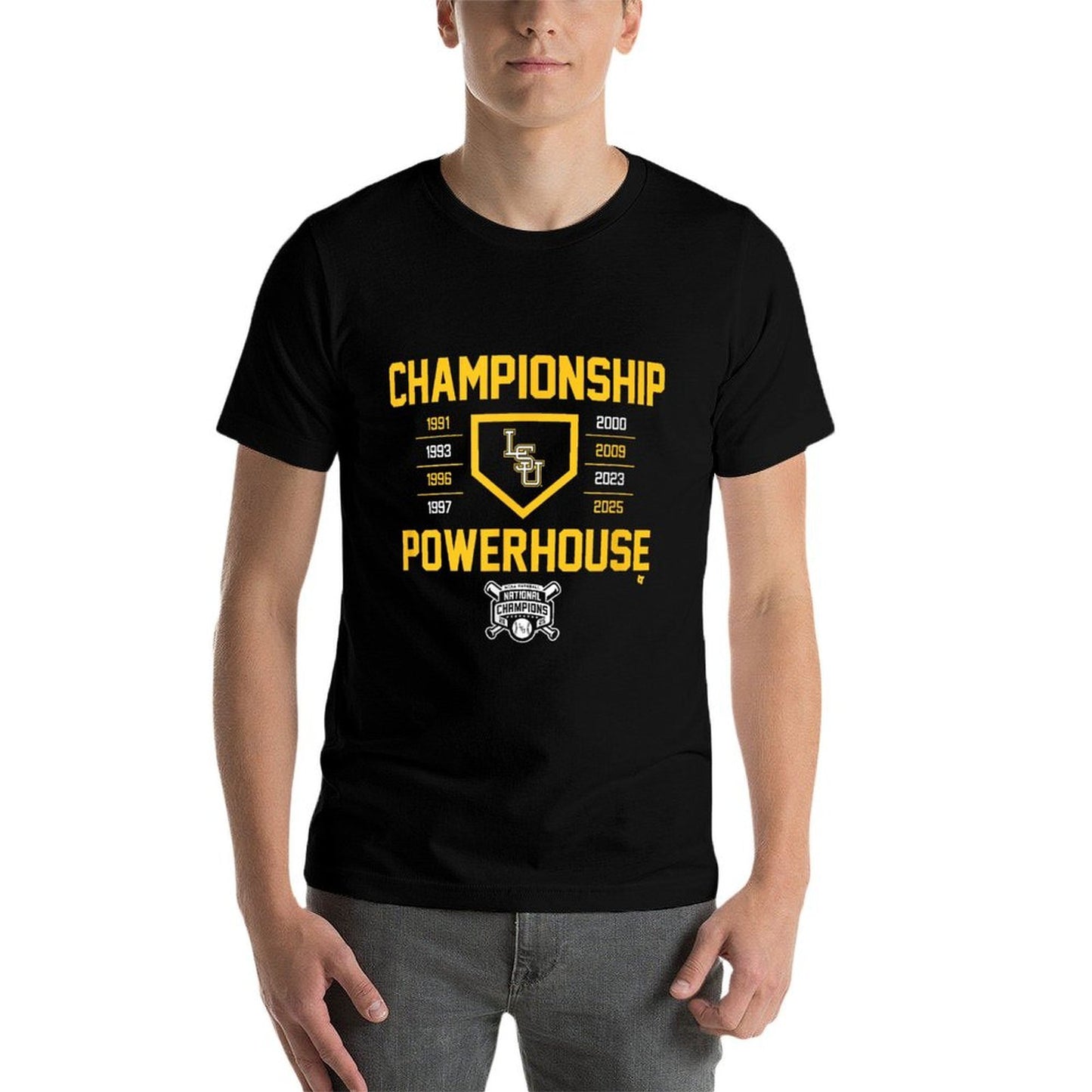 LSU Baseball Championship Powerhouse 2025  Easy-care T-Shirt