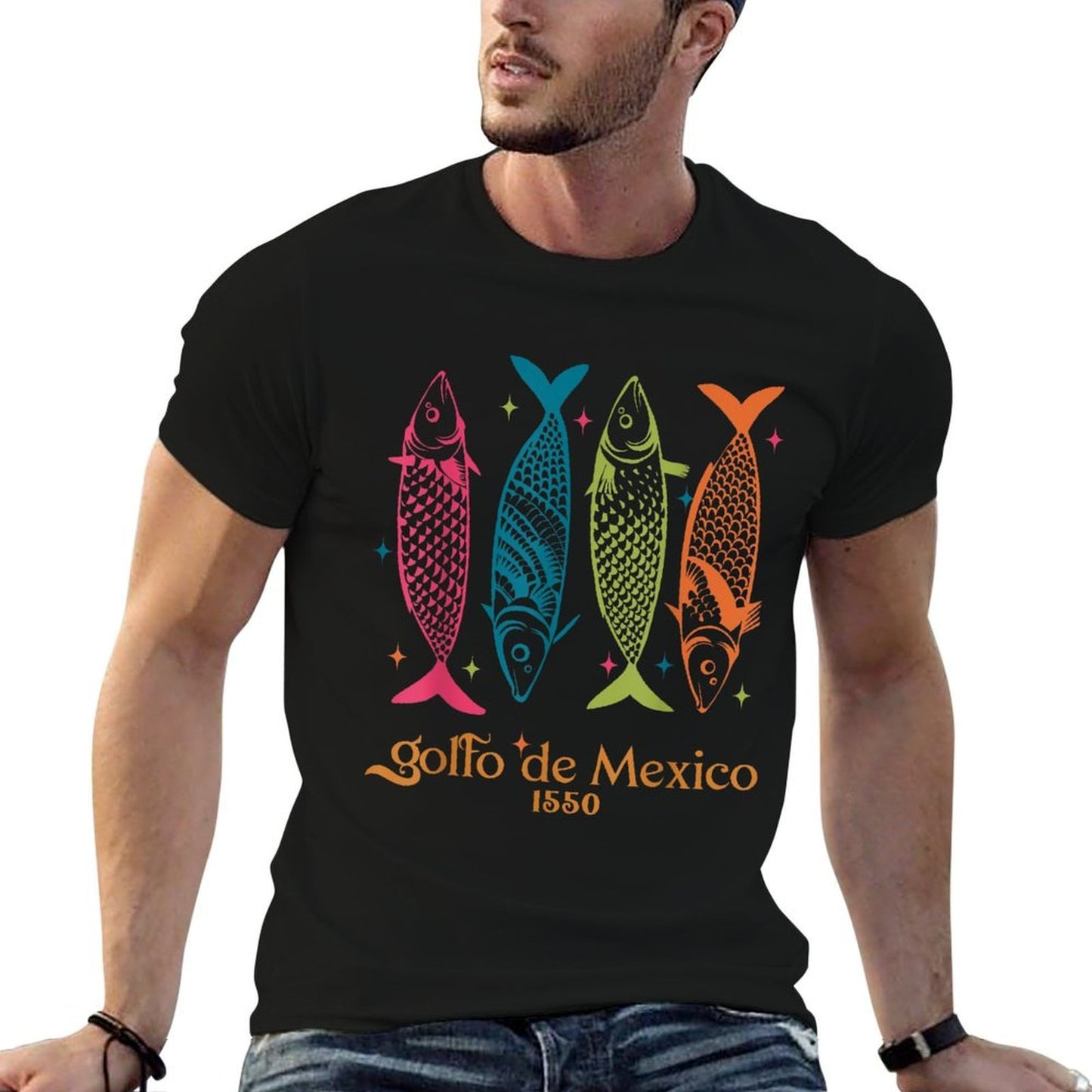 Golfo De Mexico 1550 Gulf of Mexico Sardine Mexica Gulf  Fade-proof Color T-Shirt