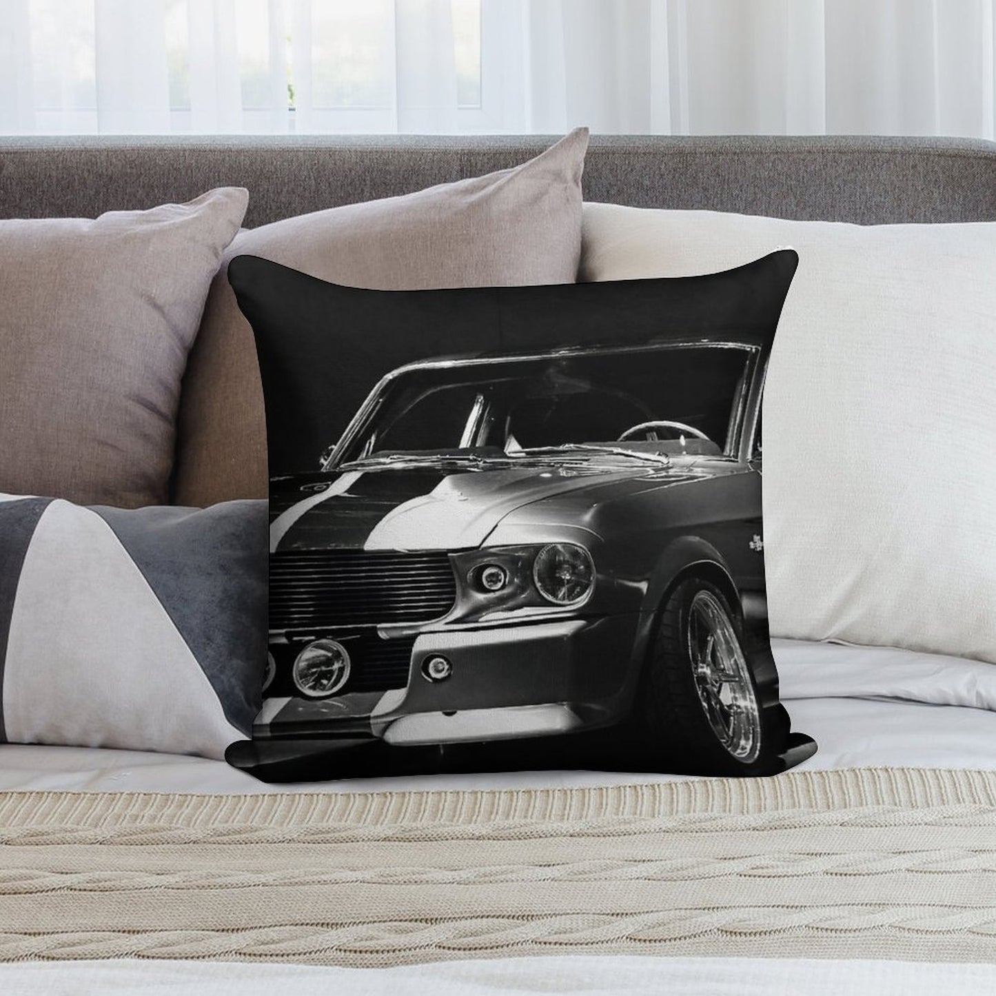 1967 Ford Mustang Shelby GT 500 Soft Luxury Feel Throw Pillow