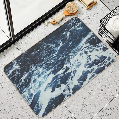 Dark Stormy Ocean Pattern  Slip-Resistant Bath Mat