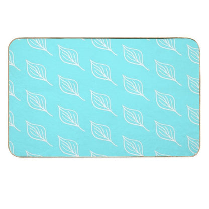 Leaf White Minimalist  Stain-Proof Bath Mat