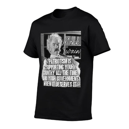 Mark Twain Quote Patriotism Supporting Country Government  Soft T-Shirt