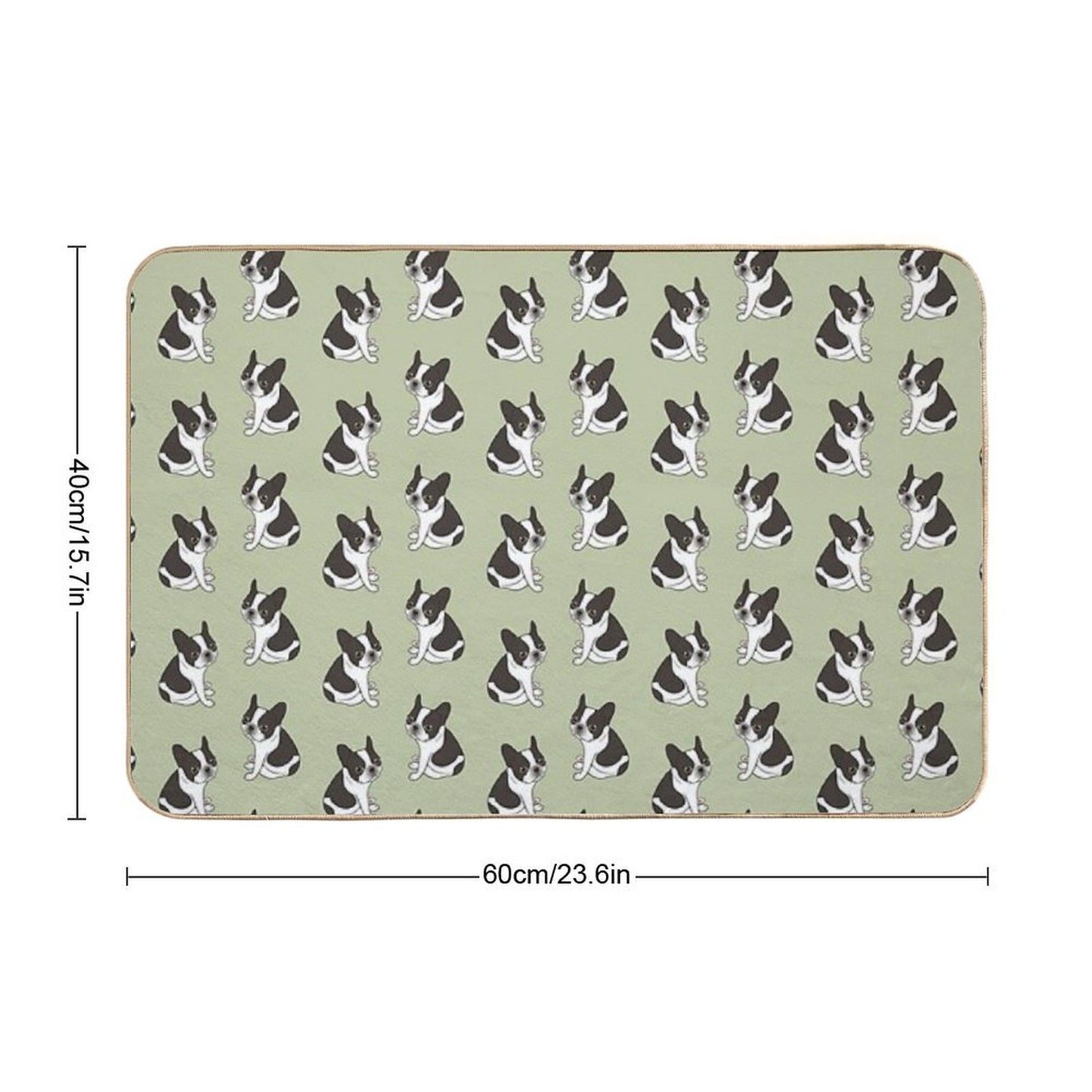 Say Hello to The Cute Double Hooded Pied French Bulldog  Long-Lasting Bath Mat