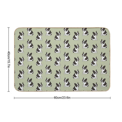 Say Hello to The Cute Double Hooded Pied French Bulldog  Long-Lasting Bath Mat