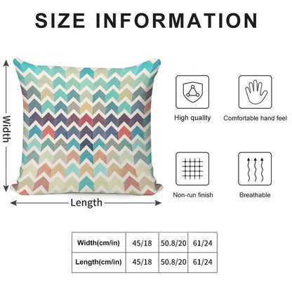 Watercolor Chevron Pattern Soft Reinforced Edging Throw Pillow