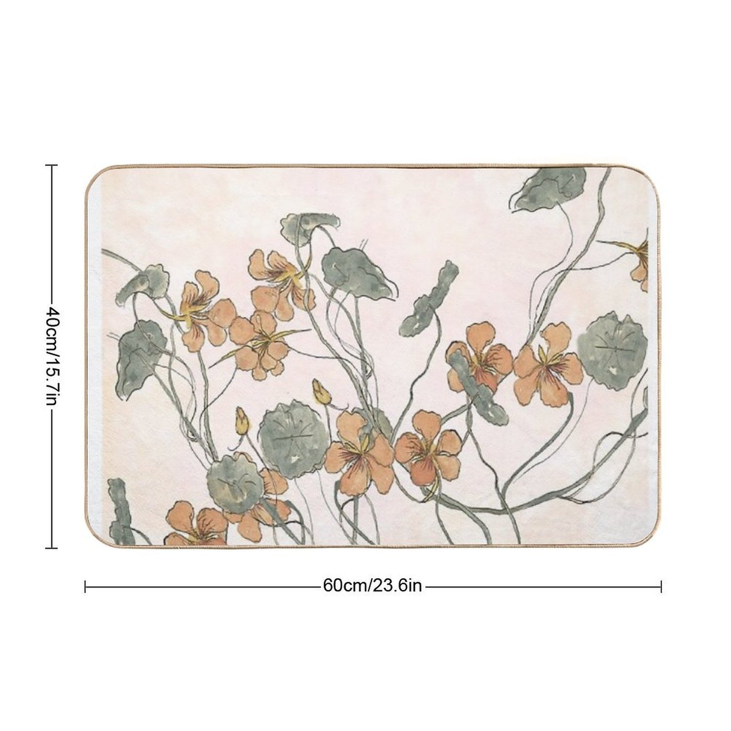 Winding - Floral Watercolour  Anti-Trip Bath Mat