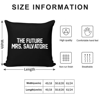 The Future Mrs. Salvatore-- White Soft Gift Ready Throw Pillow
