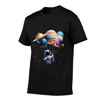 Funny Astronaut Planets Men Women Kids Astronomy Space  Oversized Silhouette T-Shirt