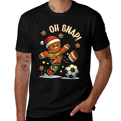 Oh Snap Gingerbreadman Christmas Soccer  Wrinkle-resistant T-Shirt