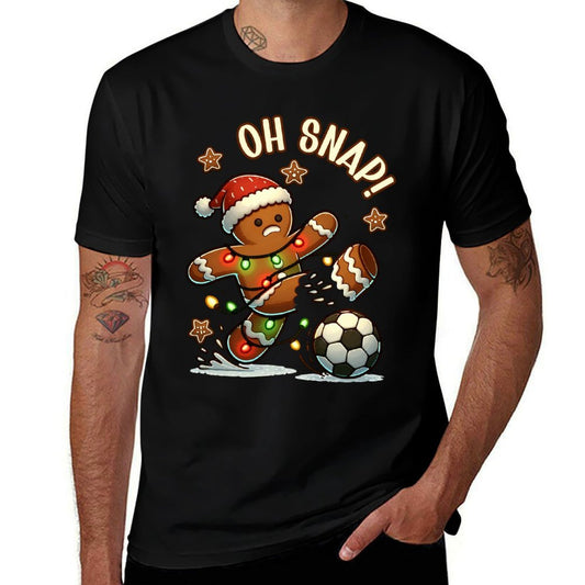 Oh Snap Gingerbreadman Christmas Soccer  Wrinkle-resistant T-Shirt