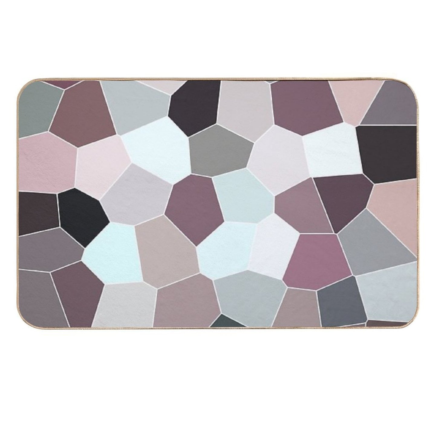 Seashell Colors Coastal Vibes Abstract Seashells And Beach Pebbles Mosaic 4 of 4  Long-Lasting Bath Mat