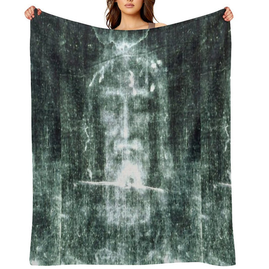 Holy Shroud of Turin Sustainable Throw Blanket