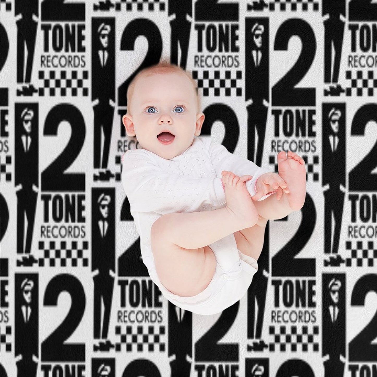 2 Tone Records T Black And White Sustainable Throw Blanket