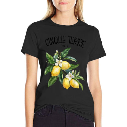Cinque Terre Lemon Art Italian Fruit Lover Italy Riviera  Classic T-Shirt