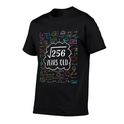 Square Root of 256 16th Birthday for 16 Years Old  Rolled Sleeves T-Shirt