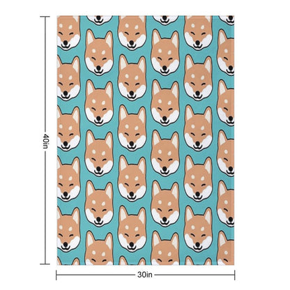 Shiba Inu Blinking Durable Throw Blanket