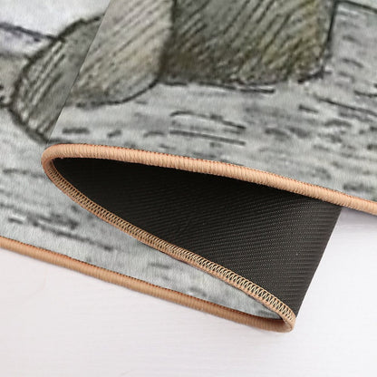 Frog And Toad on The Water  Repositionable Bath Mat