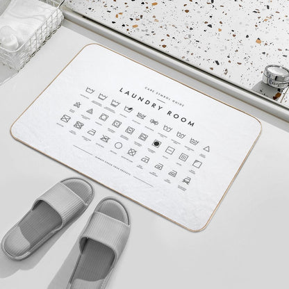 Laundry Room Symbols  Repositionable Bath Mat