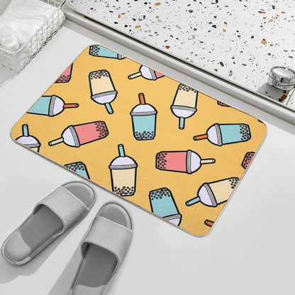 Bubble Tea Pattern  Easy Maintenance Bath Mat