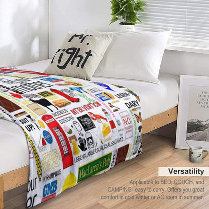 How I Met Your Mother Collage Poster Iconographic - Infographic (White) Durable Throw Blanket