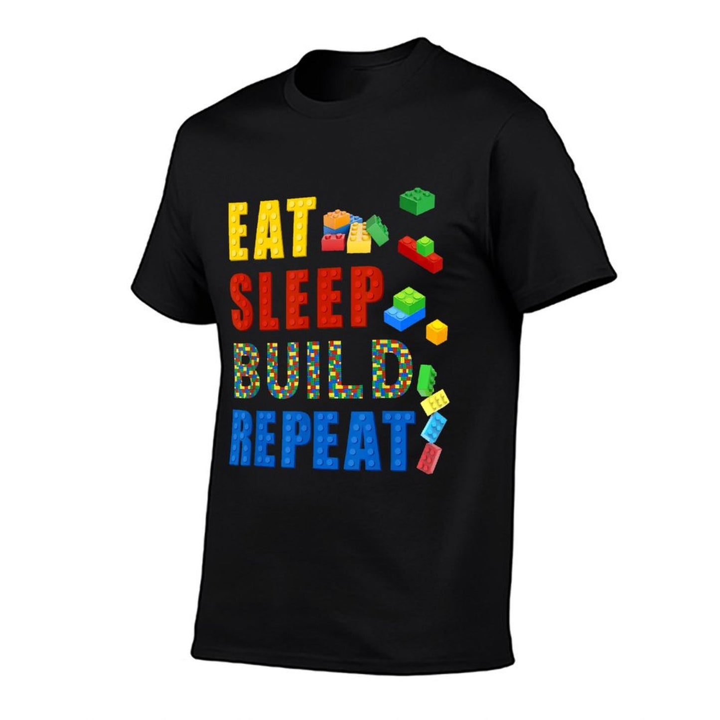 Eat Sleep Build Repeat Building Bricks Blocks Master Builder  Oversized Silhouette T-Shirt