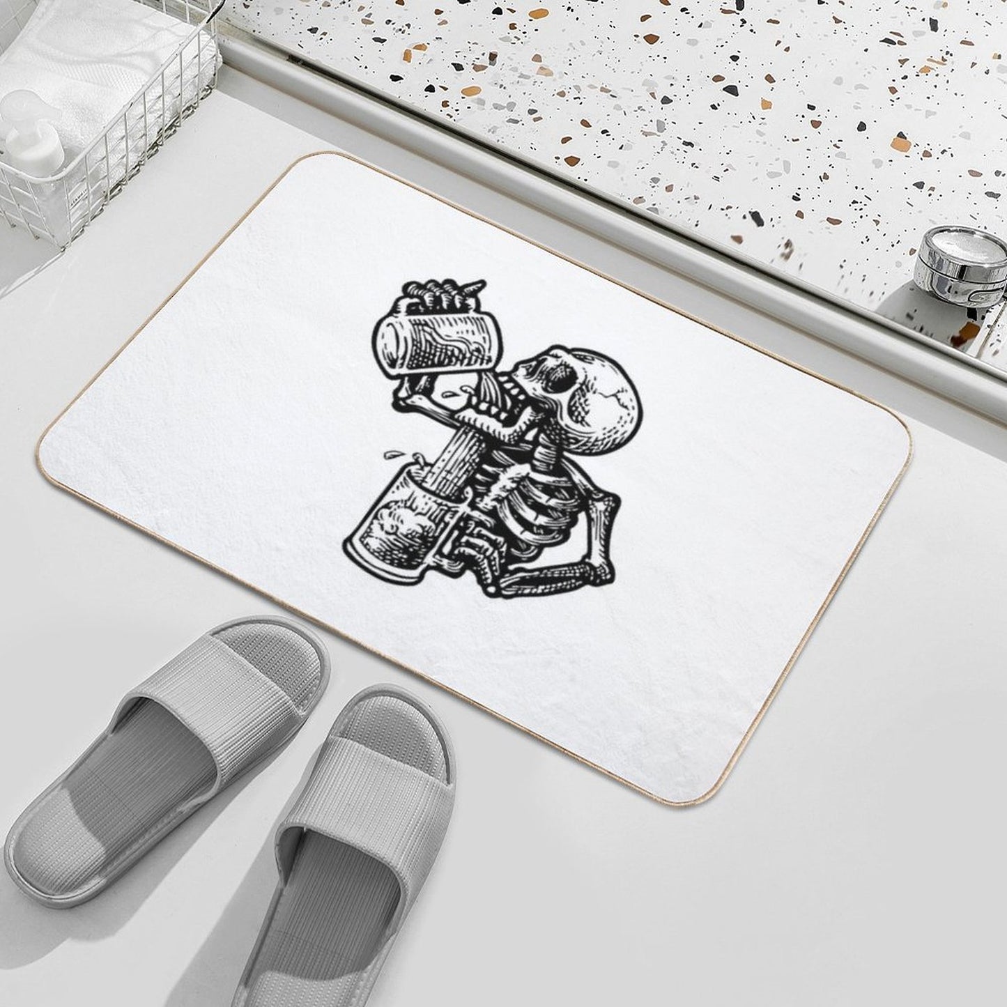 Drunk Skull  Pet-Safe Bath Mat