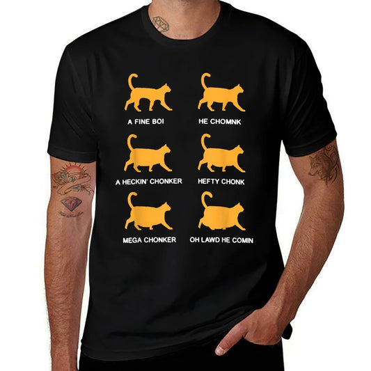 Chonk Chart Funny Cat Scale Meme Cat Dad Cat Mom  Eco-friendly Material T-Shirt
