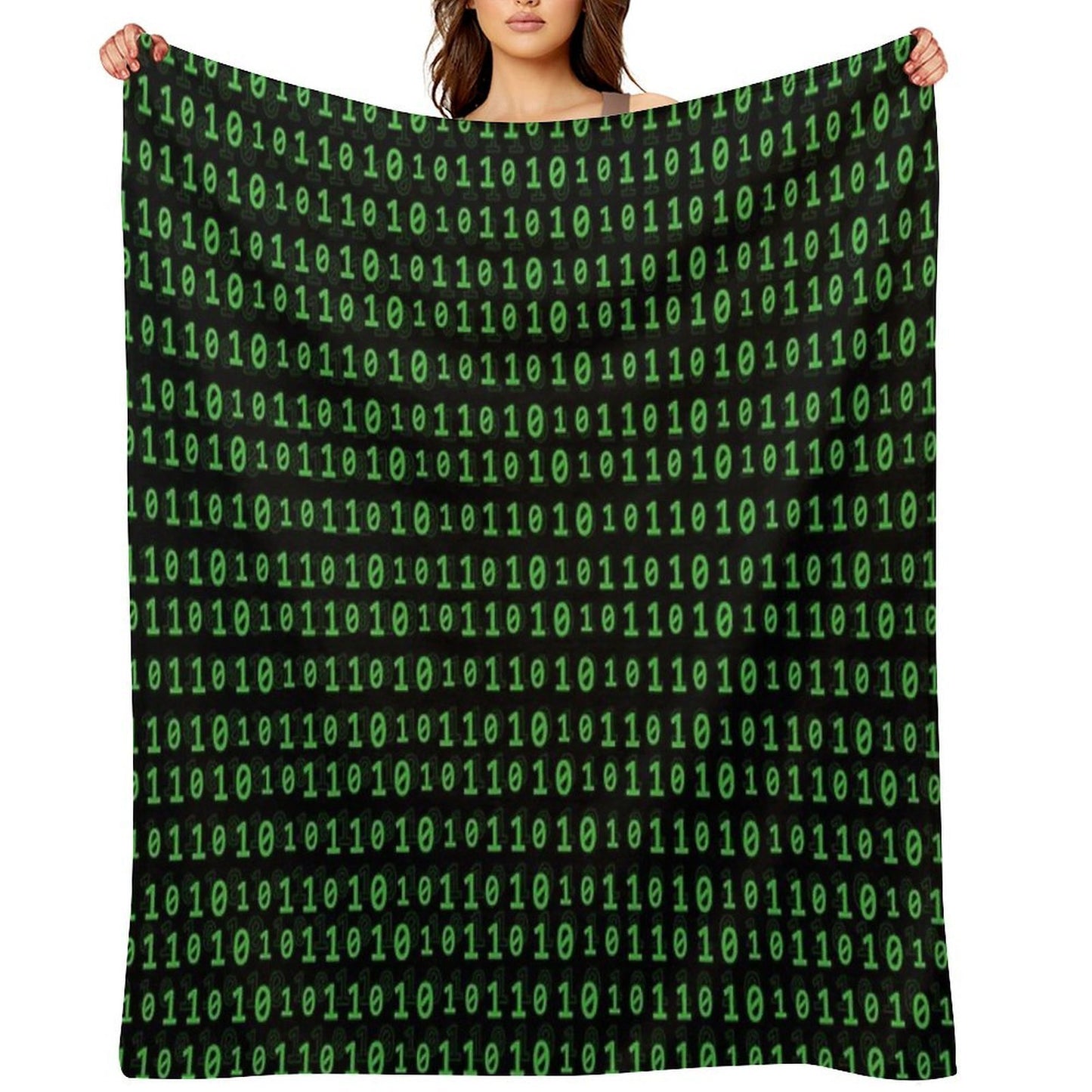 Binary Numbers Wrinkle-free Throw Blanket