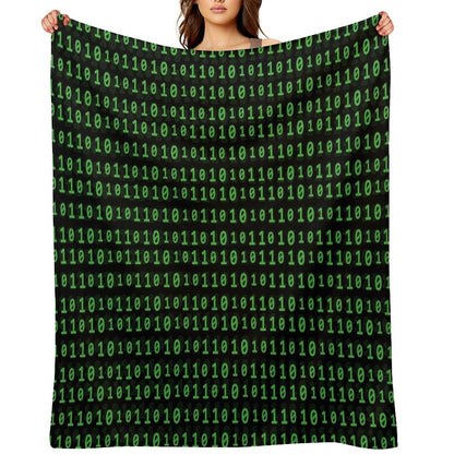 Binary Numbers Wrinkle-free Throw Blanket